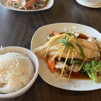 Thai Season - Steam fish with ginger and veggie with soy sauce . Lighthearted and fresh. - Thai Near Me - North Myrtle Beach, South Carolina Thai Season - Steam fish with ginger and veggie with soy sauce . Lighthearted and fresh. - Thai Near Me - North Myrtle Beach, South Carolina