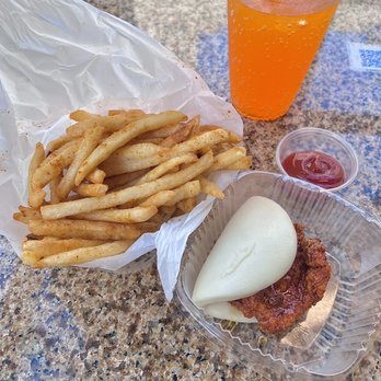 Cafe de L’asie - Honey Sriracha Chicken Bun, Togarashi Fries - Asian Fusion Near Me - Oklahoma City, Oklahoma