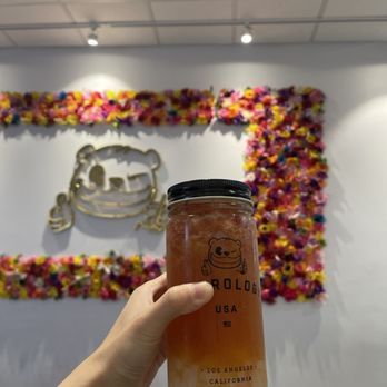 Bearology - Mango Berry Green Tea with lychee jelly - Bubble Tea Near Me - Schaumburg, Illinois
