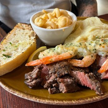 Urban Plates - Surf n turf (steak, 5-shrimp skewer) mash, mac n cheese - Salad Near Me - Pleasant Hill, California Urban Plates - Surf n turf (steak, 5-shrimp skewer) mash, mac n cheese - Salad Near Me - Pleasant Hill, California