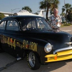 Aubrey Padgett's Garage - Aubrey with his 1950 Chevy the "Big Iron"