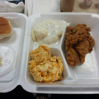 Whiteford's Drive In - The strip plate, with mashed potatoes (white gravy), mac and cheese. blue plates come with drink and cake! - Barbeque Near Me - Clinton, South Carolina Whiteford's Drive In - The strip plate, with mashed potatoes (white gravy), mac and cheese. blue plates come with drink and cake! - Barbeque Near Me - Clinton, South Carolina