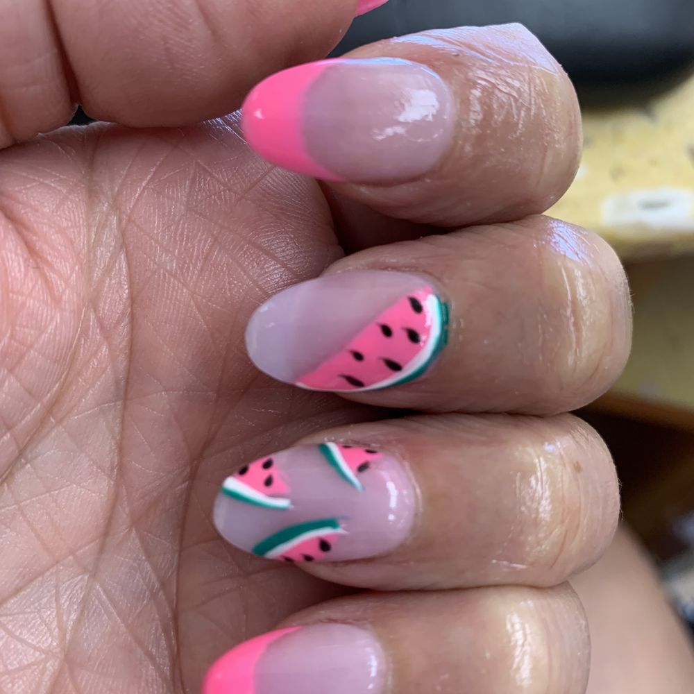 First Nails - Bringing in the summer with watermelon - Nail Salons Near Me - Ukiah, California First Nails - Bringing in the summer with watermelon - Nail Salons Near Me - Ukiah, California