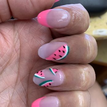 First Nails - Bringing in the summer with watermelon - Nail Salons Near Me - Ukiah, California
