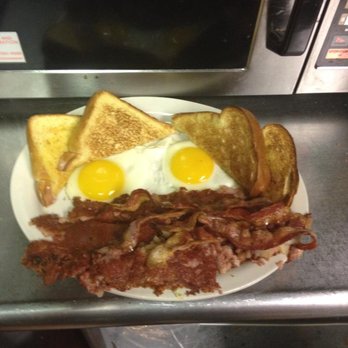 R Diner - bacon, eggs, toast, and toast on a plate - Diners Near Me - Central Square, New York