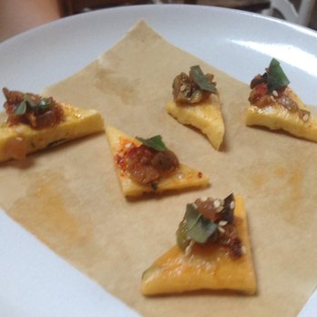 The Factory - Alabama Chanin, Friends of the Cafe Dinner, 6/21/2018, Chef Rebecca Wilcomb - Chickpea Fritters with Caponata (a fried eggplant salad) - Breakfast & Brunch Near Me - Florence, Alabama The Factory - Alabama Chanin, Friends of the Cafe Dinner, 6/21/2018, Chef Rebecca Wilcomb - Chickpea Fritters with Caponata (a fried eggplant salad) - Breakfast & Brunch Near Me - Florence, Alabama