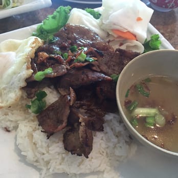 Banh Cuon Hoa - Pork and rice plate with added egg. Always get the fried egg... - Vietnamese Near Me - Houston, Texas