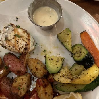 Fish Market Restaurant - Grilled Halibut with steamed vegetables and potatoes. - Seafood Near Me - Alexandria, Virginia Fish Market Restaurant - Grilled Halibut with steamed vegetables and potatoes. - Seafood Near Me - Alexandria, Virginia
