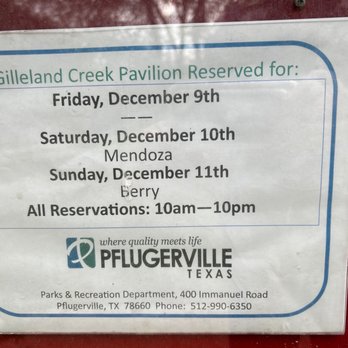 Gilleland Creek Park - How to reserve picnic table space - Parks Near Me - Pflugerville, Texas