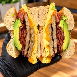 Village Cafe - Our famous organic bagel sandwich only at village cafe