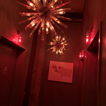 Battalion - Beautiful water closet area - with red lights for "occupied" - Italian Near Me - San Antonio, Texas