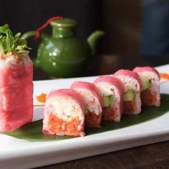 Neo Sushi - a sushi roll on a plate with broccoli - Japanese Near Me - Clinton, New Jersey Neo Sushi - a sushi roll on a plate with broccoli - Japanese Near Me - Clinton, New Jersey