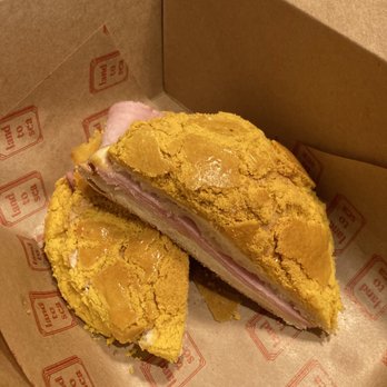Land to Sea - ham and cheese pineapple bao - Coffee & Tea Near Me - Brooklyn, New York Land to Sea - ham and cheese pineapple bao - Coffee & Tea Near Me - Brooklyn, New York
