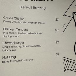 Kids menu 2024