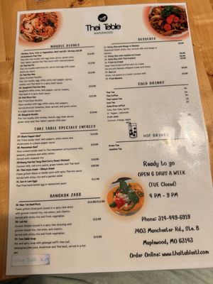 Menu photo 8 Thai Table Maplewood, MO