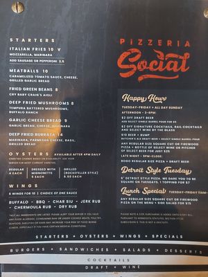 Menu photo 1 Pizzeria Social Apple Valley, MN Menu photo 1 Pizzeria Social Apple Valley, MN