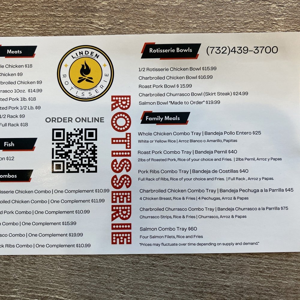 Linden Rotisserie - Menu - Fast Food Near Me - Linden, New Jersey