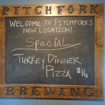 Pitchfork Brewing - Specials board inside the entryway. - Breweries Near Me - Hudson, Wisconsin Pitchfork Brewing - Specials board inside the entryway. - Breweries Near Me - Hudson, Wisconsin