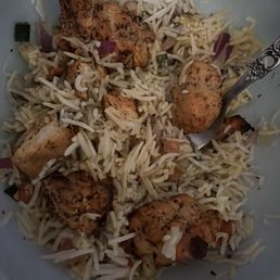 Chicken kabob rice green sauce and Mediterranean salad I mix all together to make my own bowl!!! Enjoy! Chicken kabob rice green sauce and Mediterranean salad I mix all together to make my own bowl!!! Enjoy!