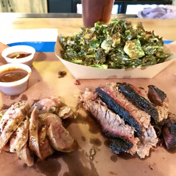 Post Oak Barbecue - Brisket, Jalapeño Cojita Sausage & Brussel Sprouts - Smokehouse Near Me - Denver, Colorado