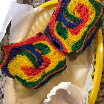 BB’s Bagels - Rainbow Bagel with plain cream cheese - Breakfast & Brunch Near Me - Alpharetta, Georgia BB’s Bagels - Rainbow Bagel with plain cream cheese - Breakfast & Brunch Near Me - Alpharetta, Georgia