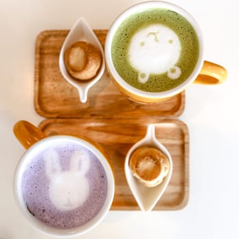 Cafe Maji - Taro & Green Tea Latte - Coffee & Tea Near Me - Artesia, California
