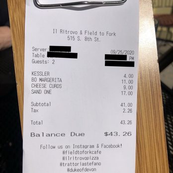 Field to Fork - Receipt - Breakfast & Brunch Near Me - Sheboygan, Wisconsin Field to Fork - Receipt - Breakfast & Brunch Near Me - Sheboygan, Wisconsin