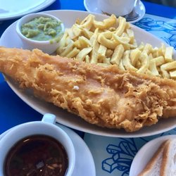 Ernie Beckets Fish and Chips - Large haddock and chips with mushy peas. Crazy good.