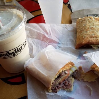 Potbelly - one and a half flat and a shake with cookies in the straw - Sandwiches Near Me - Chicago, Illinois