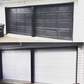 Door Aid Solutions - An other happy customer was serviced by door aid solutions, check out this beautiful new door at the bottom of the picture vs old door. - Garage Door Services Near Me - Vancouver, British Columbia