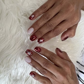 2EM Nail Place - Chrome Nails! With natural dip underneath. Beautiful Job!! - Nail Salons Near Me - Irvine, California
