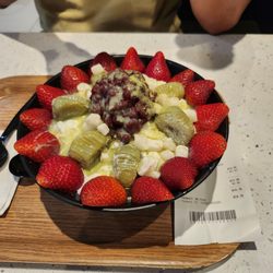 Cafe Moment - Matcha red bean bingsoo. Added strawberries for extra.