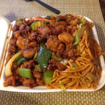 Ok Chinese - Chow mein, spicy chicken and mushroom chicken. - Chinese Near Me - Van Nuys, California