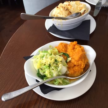 The Northern Quarter - Buttered cabbage (fine), carrot and swede mash (fine), truffle cauliflower cheese (splendid) - British Near Me - Manchester, XGM The Northern Quarter - Buttered cabbage (fine), carrot and swede mash (fine), truffle cauliflower cheese (splendid) - British Near Me - Manchester, XGM