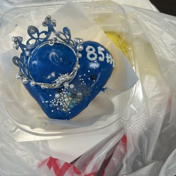 OMG Donuts - This is the special donut they made for my 85 year old coworker. - Donuts Near Me - Arlington, Texas OMG Donuts - This is the special donut they made for my 85 year old coworker. - Donuts Near Me - Arlington, Texas