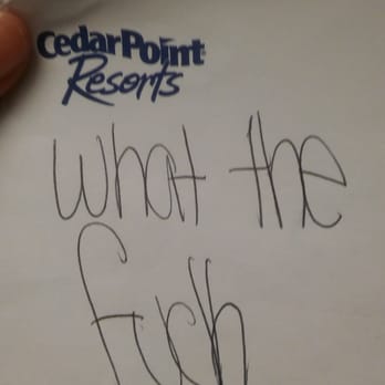 Cedar Point's Express Hotel - Sticky note on mirror after returning from playing putt-putt. Rude staff would not give refund, only offered diff room. - Hotels Near Me - Sandusky, Ohio