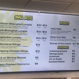 Menu as of Aug 2026 Menu as of Aug 2026
