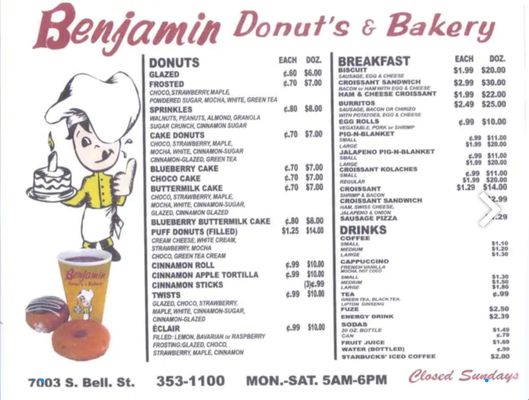 Menu photo 1 Benjamin Donuts Amarillo, TX Menu photo 1 Benjamin Donuts Amarillo, TX