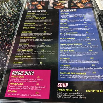Cosmic Golf - Menu - Golf Near Me - Elizabethtown, Kentucky