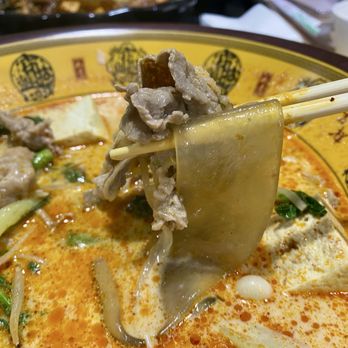 You Like Skewers - First bite of the wet hot pot with wide sweet potato noodles - Korean Near Me - Annandale, Virginia