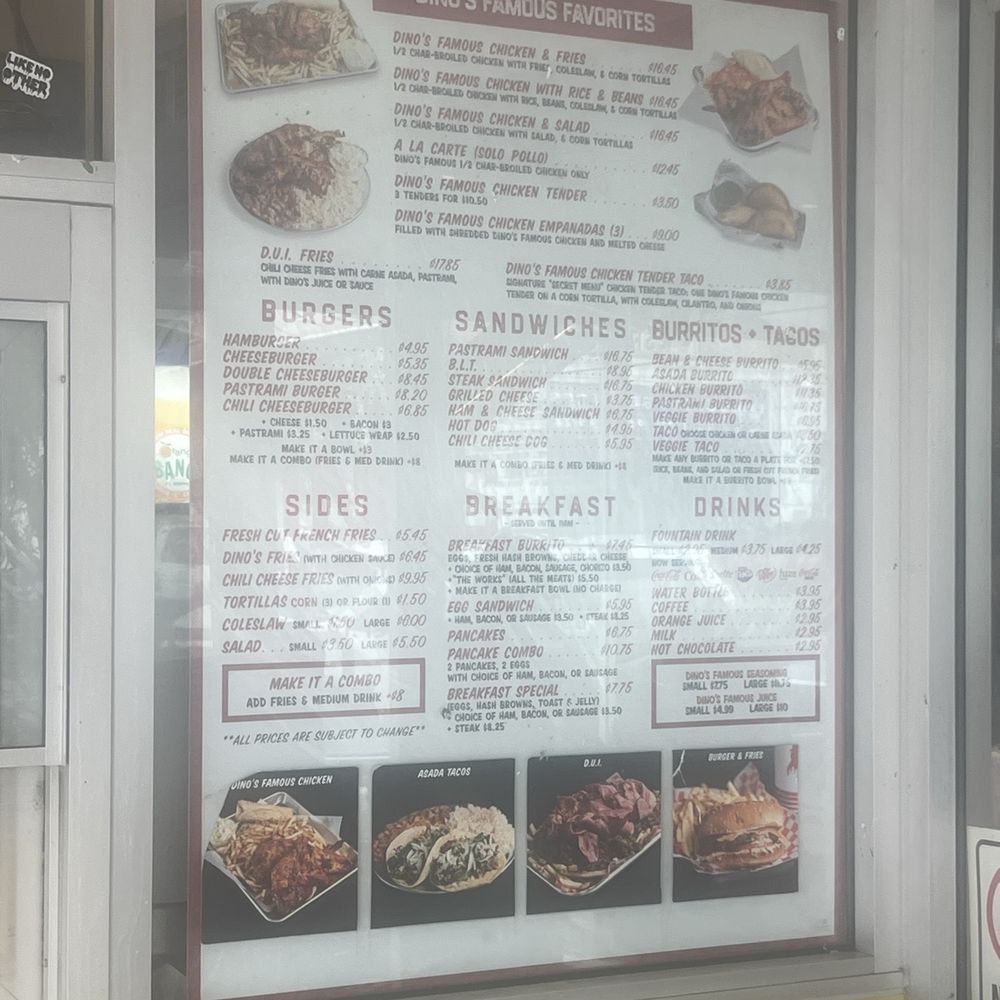 Dino's Famous Chicken - Menu - Burgers Near Me - Los Angeles, California Dino's Famous Chicken - Menu - Burgers Near Me - Los Angeles, California