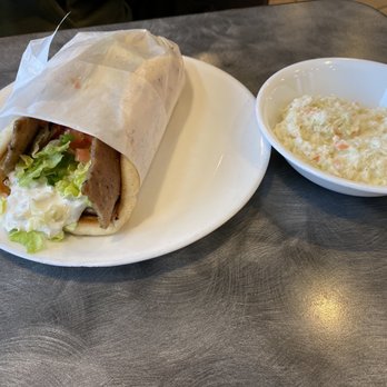 Greek Guy's Grill - Gyro with a side of coleslaw - New American Near Me - Winston-Salem, North Carolina Greek Guy's Grill - Gyro with a side of coleslaw - New American Near Me - Winston-Salem, North Carolina