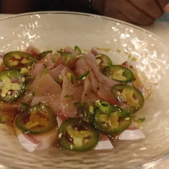 Ushio Sushi - Yellowtail sashimi with a jalapeño spicy sauce. Musttt try!!!! - Sushi Bars Near Me - Davie, Florida Ushio Sushi - Yellowtail sashimi with a jalapeño spicy sauce. Musttt try!!!! - Sushi Bars Near Me - Davie, Florida