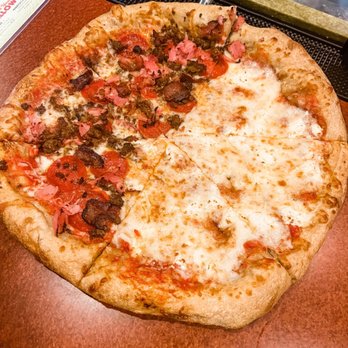Mellow Mushroom Evans - Half & Half Pie - Mighty Meaty and Cheese Pizza - Pizza Near Me - Evans, Georgia Mellow Mushroom Evans - Half & Half Pie - Mighty Meaty and Cheese Pizza - Pizza Near Me - Evans, Georgia