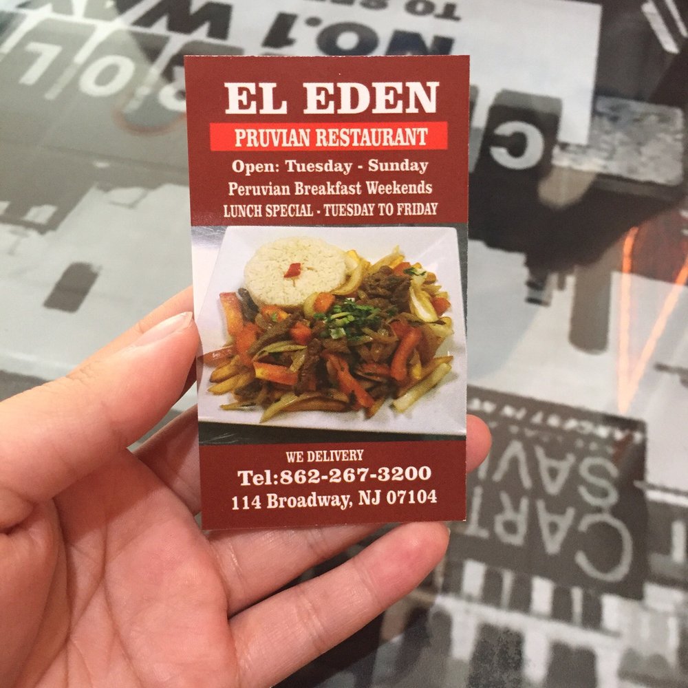 El Eden Pruvian Restaurant - a hand holding a menu - Latin American Near Me - Newark, New Jersey El Eden Pruvian Restaurant - a hand holding a menu - Latin American Near Me - Newark, New Jersey