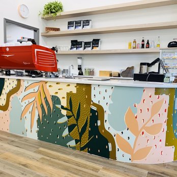 The Coffee Fox Roasting - GORG! The counter is painted by JuLu, a Savannah native. - Coffee & Tea Near Me - Savannah, Georgia