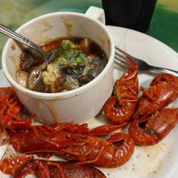 Hibachi Buffet - Crawfish,sour bamboo soup.