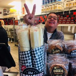 Jimmy John's - Manager on duty behind the new $3.99 Frenchie skinny sandwich.