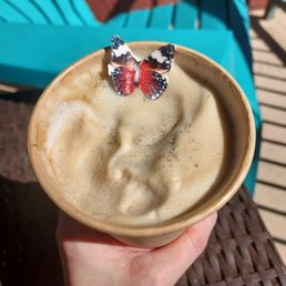 Butterfly elixir latte with espresso