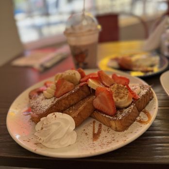 Maple Waffles - Strawberry, banana, and dulce de leche French toast. - Waffles Near Me - San Antonio, Texas